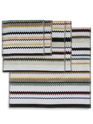 Missoni Home lot de 5 serviettes de bain à motif zigzag - Multicolore