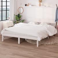Bedframe massief grenenhout wit 135x190 cm 4FT6 Double - thumbnail