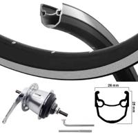 Kgs achterwiel 28 inch (622) stratos zw/zilver nexus 7 remnaaf