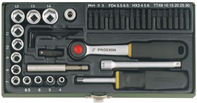 PROXXON dopsleutel set screw set 1/4" (39-tlg.)
