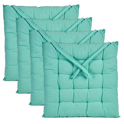 Stoelkussen Decorama - 4x - binnen/buiten - mintgroen - 40 x 40 x 5 cm - polyester