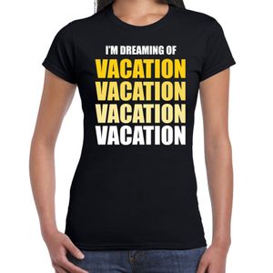 Dreaming of vacation fun t-shirt zwart voor dames