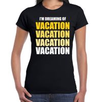 Dreaming of vacation fun t-shirt zwart voor dames - thumbnail