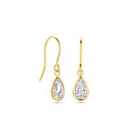 14k Geelgouden Oorhangers met Sprankelende Zirkonia - 23mm Hoog