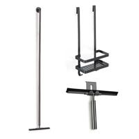 Douche accessoiresset SaniClear Iron | Met wissers en shampoohouder | Verouderd ijzer - gunmetal