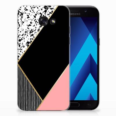 Samsung Galaxy A5 2017 | TPU Hoesje | Zwart Roze Vormen