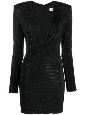 NISSA robe courte à ornements en cristal - Noir