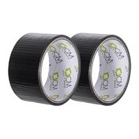 Duct tape - zwart - 2x rol - 48mm x 10m - binnen/buiten - thumbnail