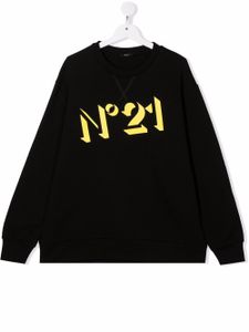 Nº21 Kids sweat en coton à logo imprimé - Noir