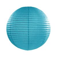 Turquoise blauw kleurige bol versiering lampion 25 cm