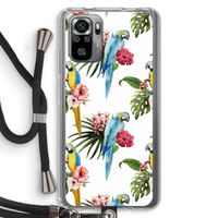 Kleurrijke papegaaien: Xiaomi Redmi Note 10S Transparant Hoesje met koord