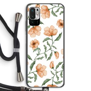 Peachy flowers: Xiaomi Redmi Note 10 5G Transparant Hoesje met koord