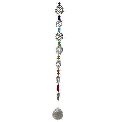 Hanging 7 Chakra&apos;s met Kristallen Bol