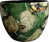 TS Collection bloempot bee metaal 21x16cm groen TS Collection bloempot bee metaal 21x16cm groen