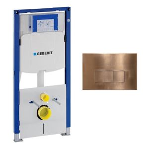 Geberit Duofix Element - UP 320 - QeramiQ metal bedieningsplaat - wand 112cm - rechthoekige knoppen - metaal koper SW706197 SW1242378