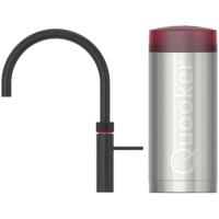 Quooker Fusion Round Keukenkraan Set - Kokend Warm- en Koud Water - Zwart - Inclusief COMBI Reservoir