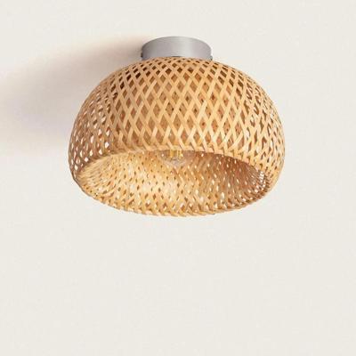 Plafondlamp gevlochten bamboe E27 fitting &apos;Heloise&apos;