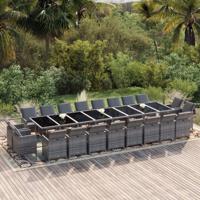 21-delige Tuinset met kussens poly rattan grijs 21-delige Tuinset met kussens poly rattan grijs