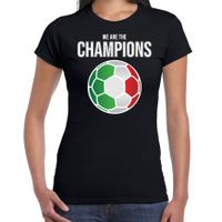 Italie EK/ WK supporter t-shirt we are the champions met Italiaanse voetbal zwart dames