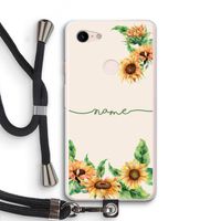 Zonnebloemen: Pixel 3 XL Transparant Hoesje met koord