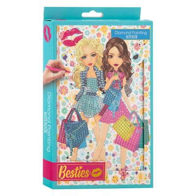 Besties diamond painting notitieboek - blauw