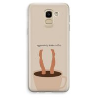 Aggressively drinks coffee: Samsung Galaxy J6 (2018) Transparant Hoesje