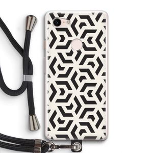 Crazy pattern: Pixel 3 Transparant Hoesje met koord