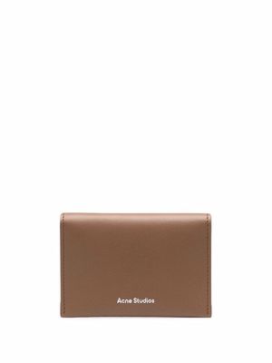 Acne Studios porte-cartes pliant en cuir - Marron