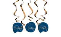 Hangdecoratie Elegant True Blue 18 Jaar - 5 stuks - thumbnail