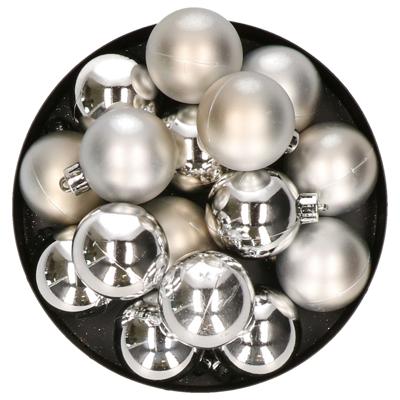 Decoris kleine kerstballen - 32x st - zilver - 4 cm - kunststof - onbreekbare kerstballen Decoris kleine kerstballen - 32x st - zilver - 4 cm - kunststof - onbreekbare kerstballen