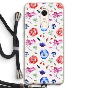 Bloemetjes: Xiaomi Redmi 5 Transparant Hoesje met koord
