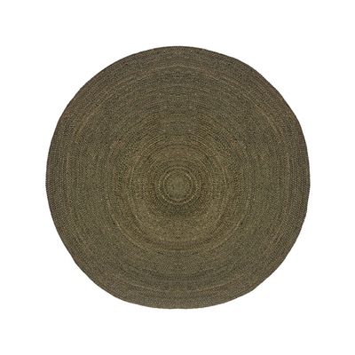 LABEL51 Vloerkleed rond Jute XL 150x150 cm legerkleurig LABEL51 Vloerkleed rond Jute XL 150x150 cm legerkleurig