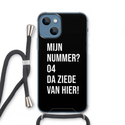 Da ziede van hier - Zwart: iPhone 13 mini Transparant Hoesje met koord
