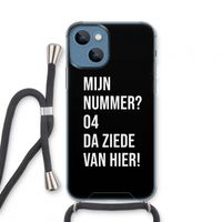 Da ziede van hier - Zwart: iPhone 13 mini Transparant Hoesje met koord
