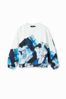 Sweatshirt met landschapspatch - WHITE - M