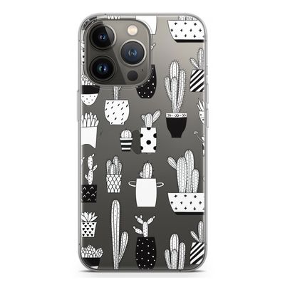 Cactusmotief: iPhone 13 Pro Transparant Hoesje