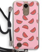 Watermeloen: LG K10 (2017) Transparant Hoesje met koord