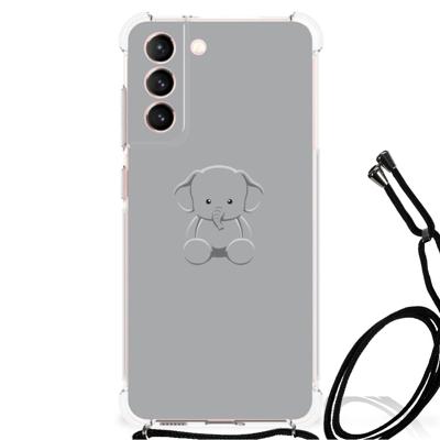 Samsung Galaxy S21 FE Stevig | Bumper Hoesje | Grijs Baby Olifant Samsung Galaxy S21 FE Stevig | Bumper Hoesje | Grijs Baby Olifant