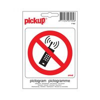 Sticker Verboden voor mob. telefoons - 100x100 mm. Sticker Verboden voor mob. telefoons - 100x100 mm.