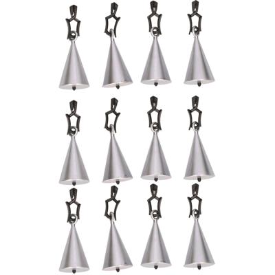 Tafelkleedgewichtjes kegels - 12x - zilver - 7 cm - tafellaken gewichtjes
