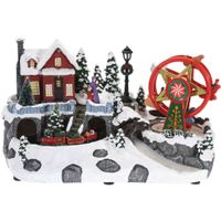 Christmas Decoration kerstdorp - draaiende reuzenrad - licht- 34 cm   -