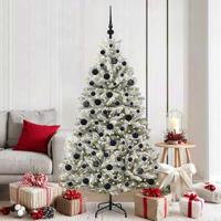 VidaXL Kunstkerstboom met 300 led groen en wit 180 cm pvc en metaal