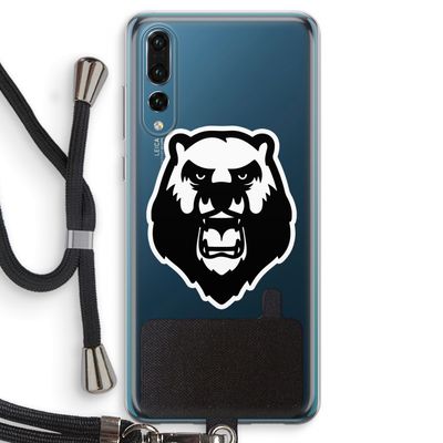 Angry Bear (white): Huawei P20 Pro Transparant Hoesje met koord