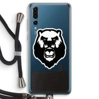 Angry Bear (white): Huawei P20 Pro Transparant Hoesje met koord