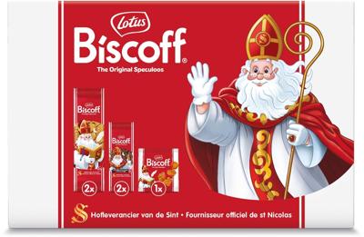 Lotus speculaaskoekjes, Sinterklaasdoosje, 180g, doos van 5 pakjes