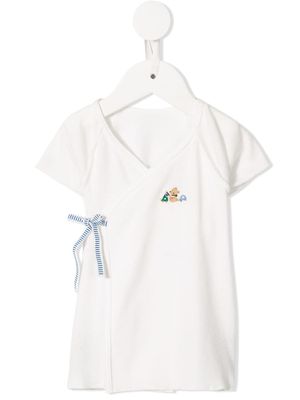 familiar t-shirt à effet portefeuille - Blanc