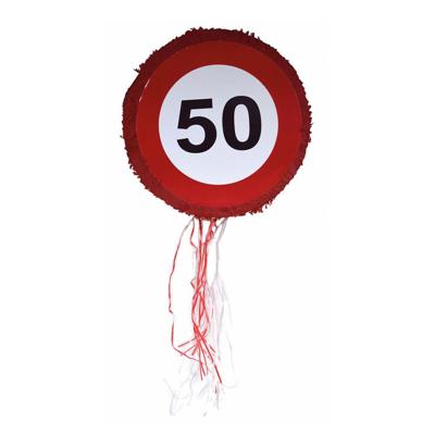 Funny Fashion Verjaardag Pinata - verkeersbord 50 jaar - stopbord - papier - 10 x 50 cm Funny Fashion Verjaardag Pinata - verkeersbord 50 jaar - stopbord - papier - 10 x 50 cm