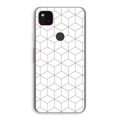 Zwart-witte kubussen: Google Pixel 4a 5G Transparant Hoesje