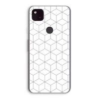 Zwart-witte kubussen: Google Pixel 4a 5G Transparant Hoesje