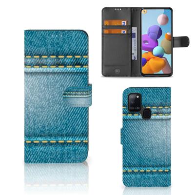Samsung Galaxy A21s | Wallet Case | met Pasjes | Jeans
